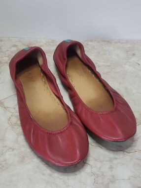 Tieks Women's Red Leather Ballet Flats Size 10